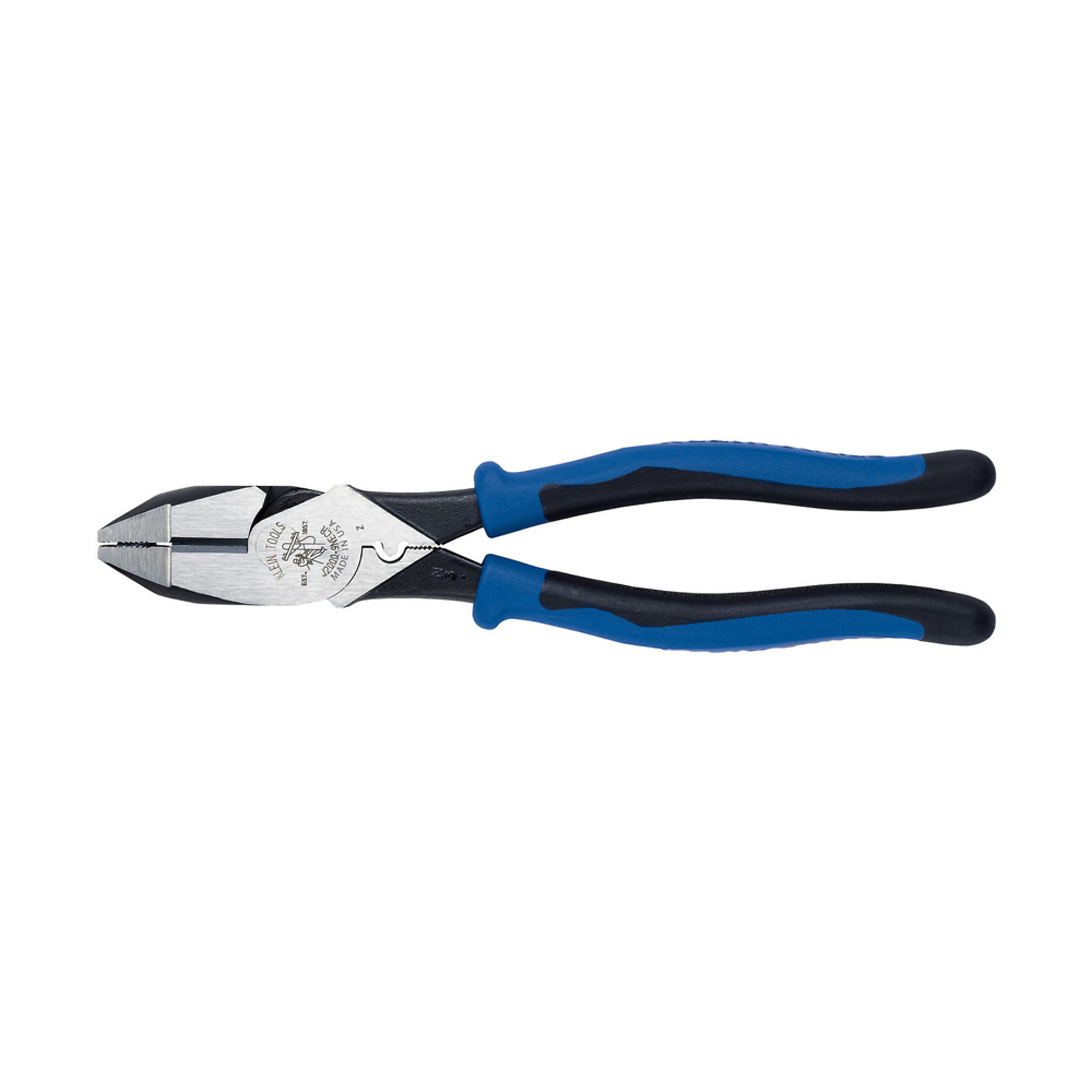 Klein Tools, Lineman's Pliers, Crimping, 9in., Pieces (qty.) 1 Material Steel, Jaw Capacity 1.43 in, Model# J2000-9NECR